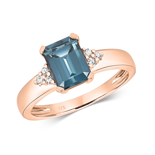 4 Prong Emerald Rose Gold Splendid Lab Grown Diamond Engagement Rings