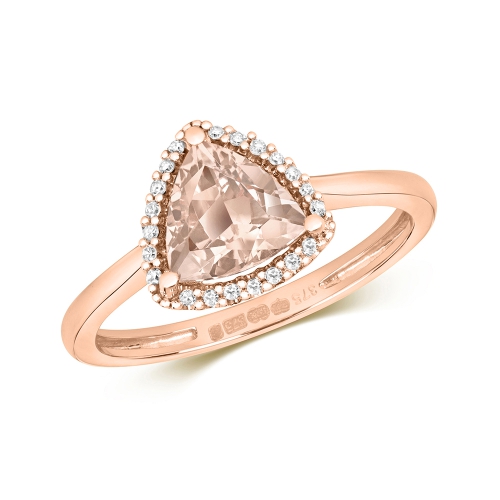 3 Prong Trillion Rose Gold Engagement Rings