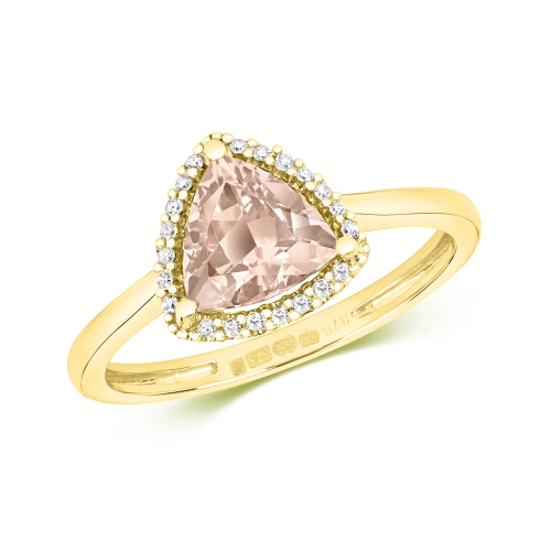 3 Prong Trillion Yellow Gold Engagement Rings