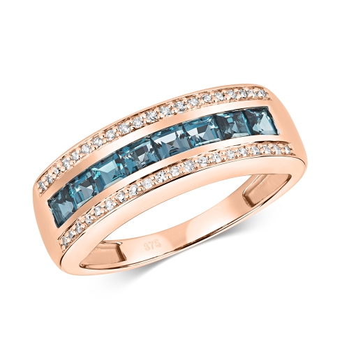 Channel Setting Princess Rose Gold Whisper Lab Grown Diamond Rings