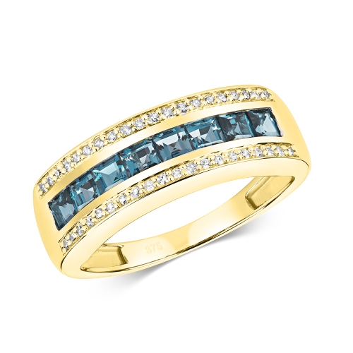 Channel Setting Princess Yellow Gold Whisper Lab Grown Diamond Rings