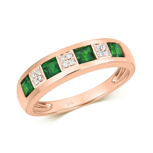 Channel Setting Princess Rose Gold Radiance orb Diamond Rings