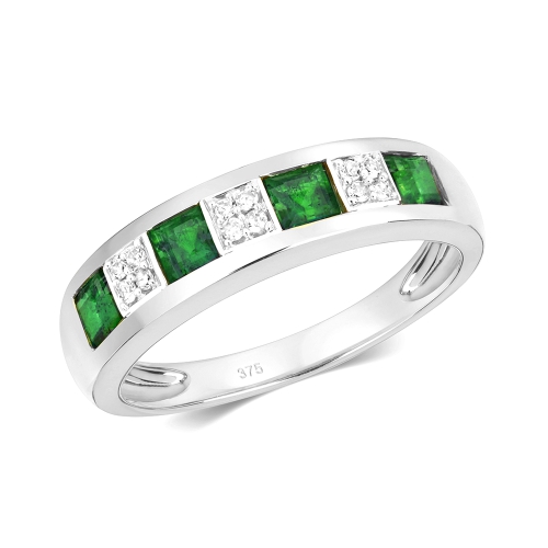 Channel Setting Princess Radiance orb Gemstone Diamond Rings