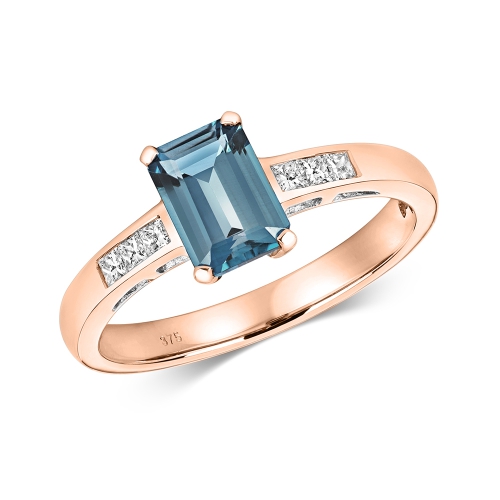 4 Prong Emerald Rose Gold Magnifique Lab Grown Diamond Engagement Rings