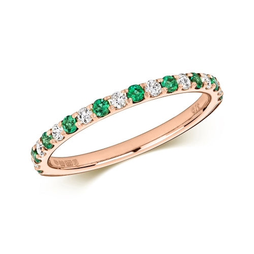 Channel Setting Round Rose Gold Azure starlight Diamond Rings