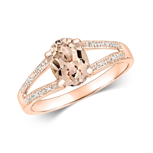 4 Prong Oval Rose Gold Forever Engagement Rings