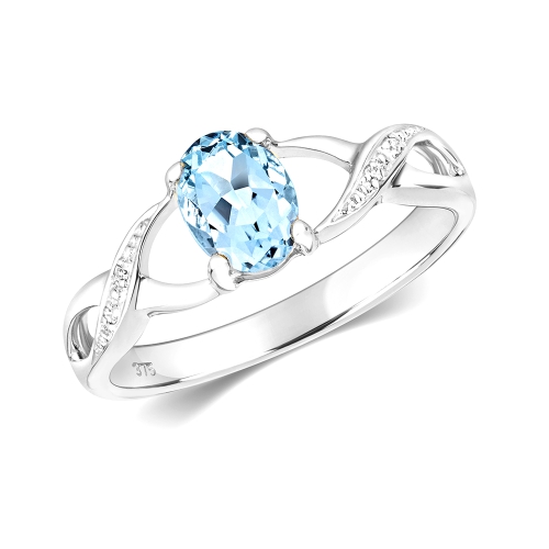 4 Prong Oval Orbit veil Gemstone Engagement Rings