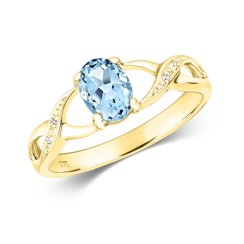 4 Prong Oval Yellow Gold Orbit veil Engagement Rings
