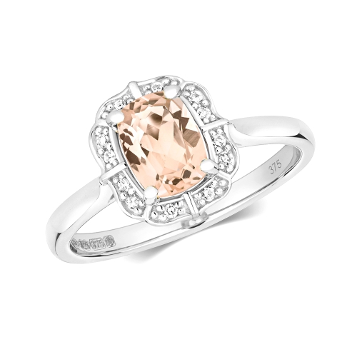 4 Prong Cushion Radiance spectrum Morganite Engagement Rings