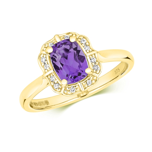 4 Prong Cushion Yellow Gold Radiance spectrum Engagement Rings