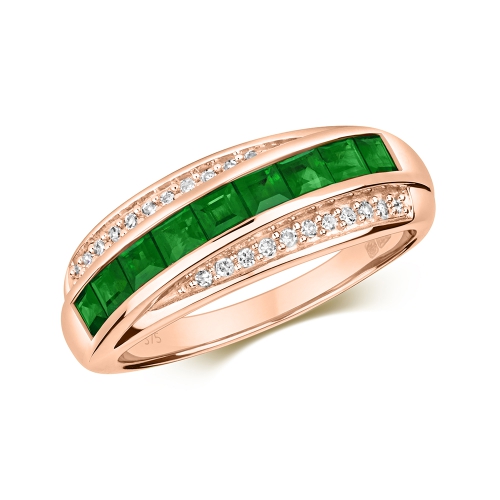 Channel Setting Princess Rose Gold Endure Diamond Rings