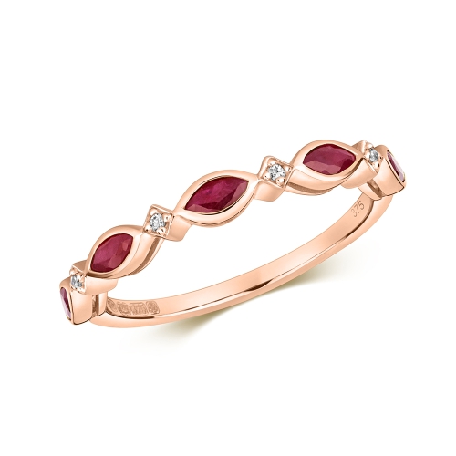 Bezel Setting Marquise Rose Gold Spark seven Diamond Rings