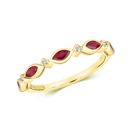 Bezel Setting Marquise Yellow Gold Spark seven Diamond Rings