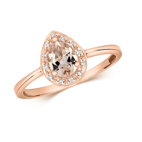 Prong Pear Rose Gold Magnify Lab Grown Diamond Engagement Rings