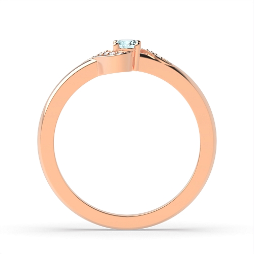 4 Prong Oval Rose Gold Vivid aura ring Lab Grown Diamond Engagement Rings