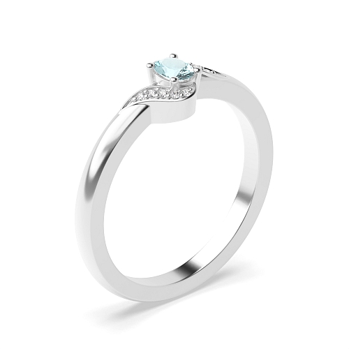 4 Prong Oval Vivid aura ring Lab Grown Diamond Engagement Rings