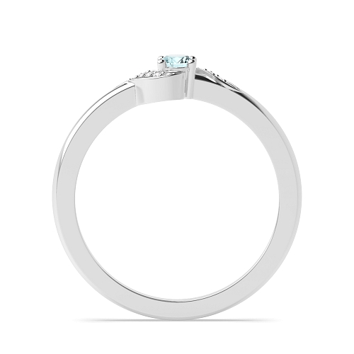4 Prong Oval Vivid aura ring Lab Grown Diamond Engagement Rings