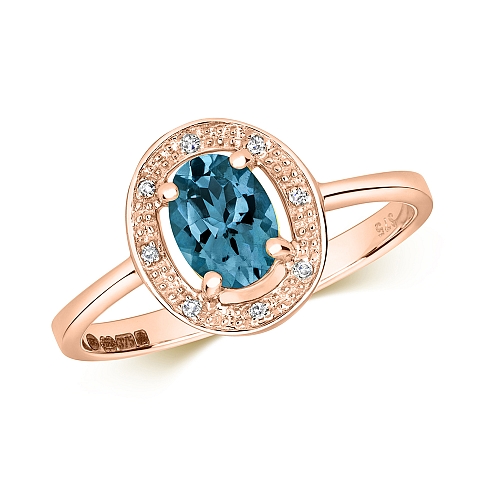 4 Prong Oval Rose Gold Spectrum infinity Engagement Rings