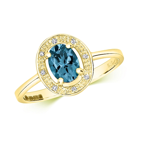 4 Prong Oval Yellow Gold Spectrum infinity Engagement Rings