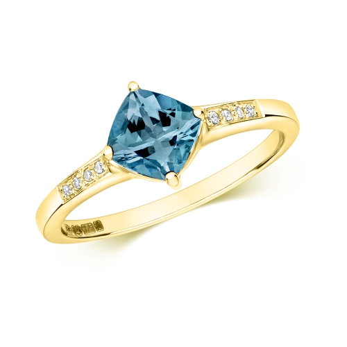 4 Prong Cushion Yellow Gold Legacy Engagement Rings