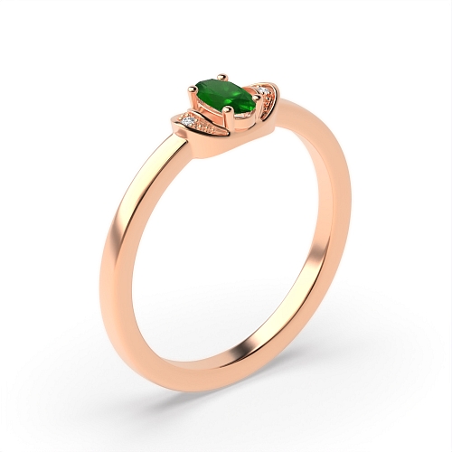 4 Prong Oval Rose Gold Distinct Engagement Rings