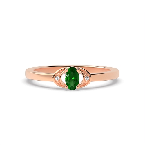 4 Prong Oval Rose Gold Distinct Engagement Rings