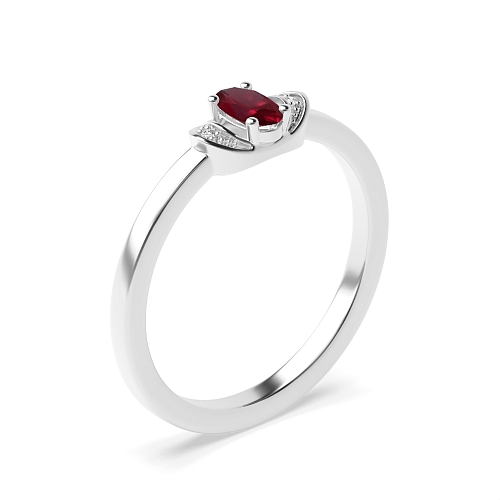4 Prong Oval Distinct Ruby Engagement Rings
