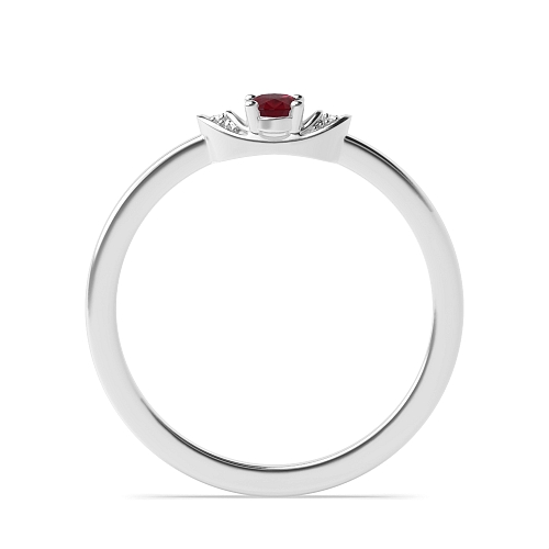 4 Prong Oval Distinct Ruby Engagement Rings