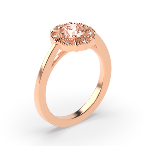 6 Prong Round Rose Gold Engagement Rings