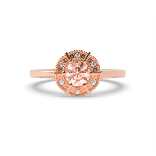 6 Prong Round Rose Gold Engagement Rings