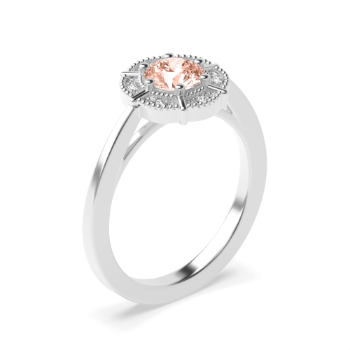 6 Prong Round Gemstone Engagement Ring