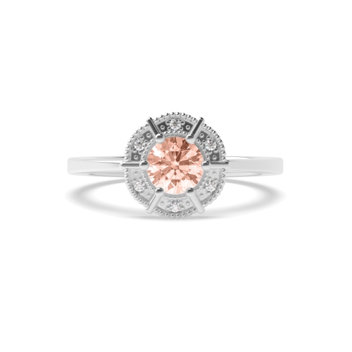 6 Prong Round Gemstone Engagement Ring