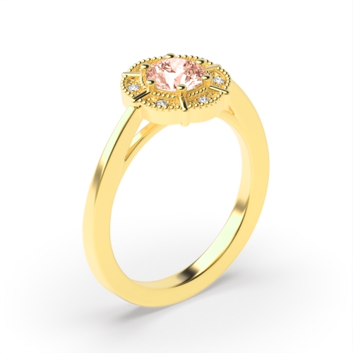 6 Prong Round Yellow Gold Engagement Rings