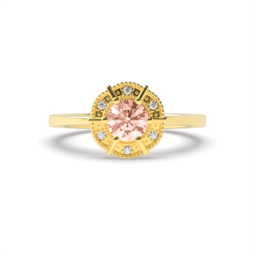 6 Prong Round Yellow Gold Engagement Rings