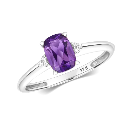 4 Prong Cushion Glimmerveil Gemstone Engagement Rings