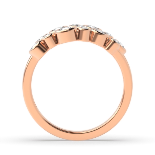 Bezel Setting Round Rose Gold Rubover Gemstone Engagement Rings