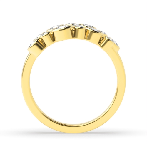 Bezel Setting Round Yellow Gold Rubover Gemstone Engagement Rings