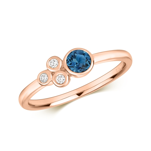 Bezel Setting Round Rose Gold Renaissance Engagement Rings