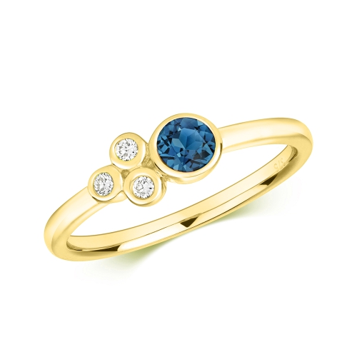 Bezel Setting Round Yellow Gold Renaissance Engagement Rings