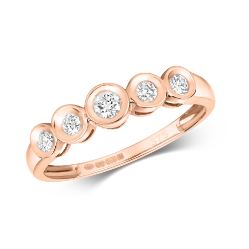 Bezel Setting Round Rose Gold Fullorbit Engagement Rings