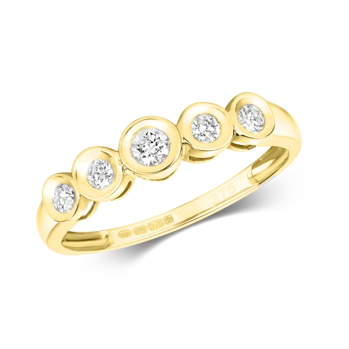 Bezel Setting Round Yellow Gold Fullorbit Engagement Rings