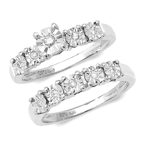4 Prong Round Illusion set coupled Engagement Rings