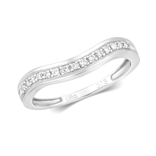 Pave Setting Round Wishbone style Half Eternity Engagement Rings