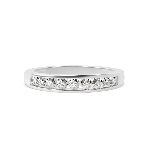 Channel Setting Round smaller Illusion Set Half Eternity Engagement Rings