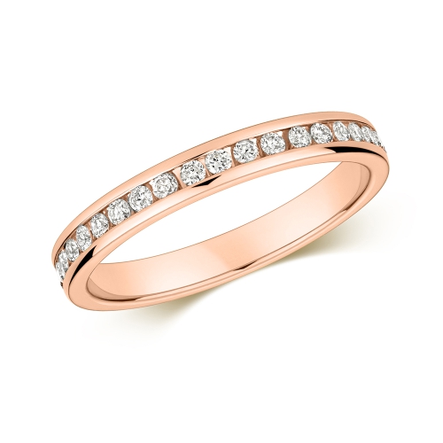 Channel Setting Round Rose Gold Celestial Eternity Engagement Rings