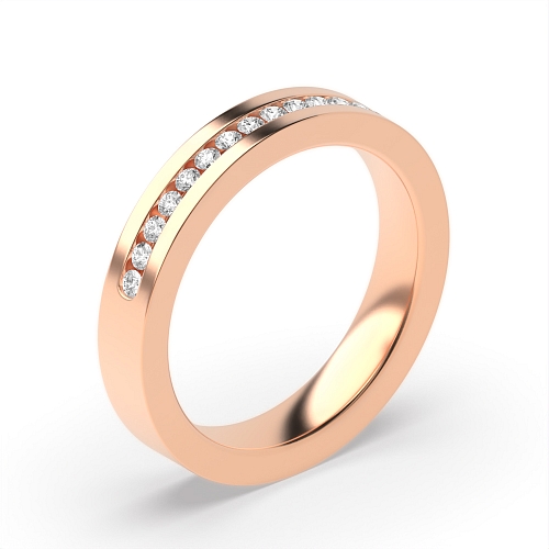 Channel Setting Round Rose Gold Luminous edge Eternity Diamond Rings