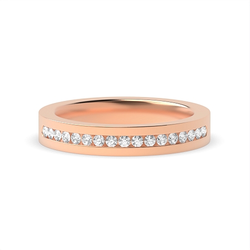 Channel Setting Round Rose Gold Luminous edge Eternity Diamond Rings