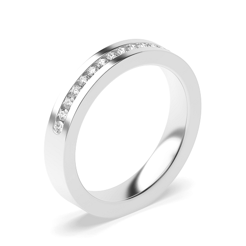 Channel Setting Round Luminous edge Half Eternity Diamond Rings