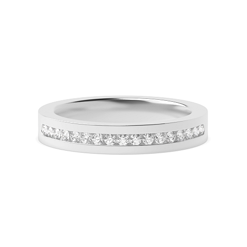 Channel Setting Round Luminous edge Half Eternity Diamond Rings