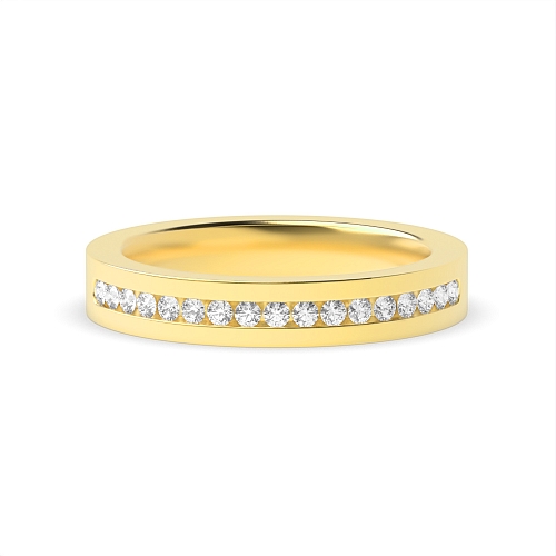 Channel Setting Round Yellow Gold Luminous edge Eternity Diamond Rings